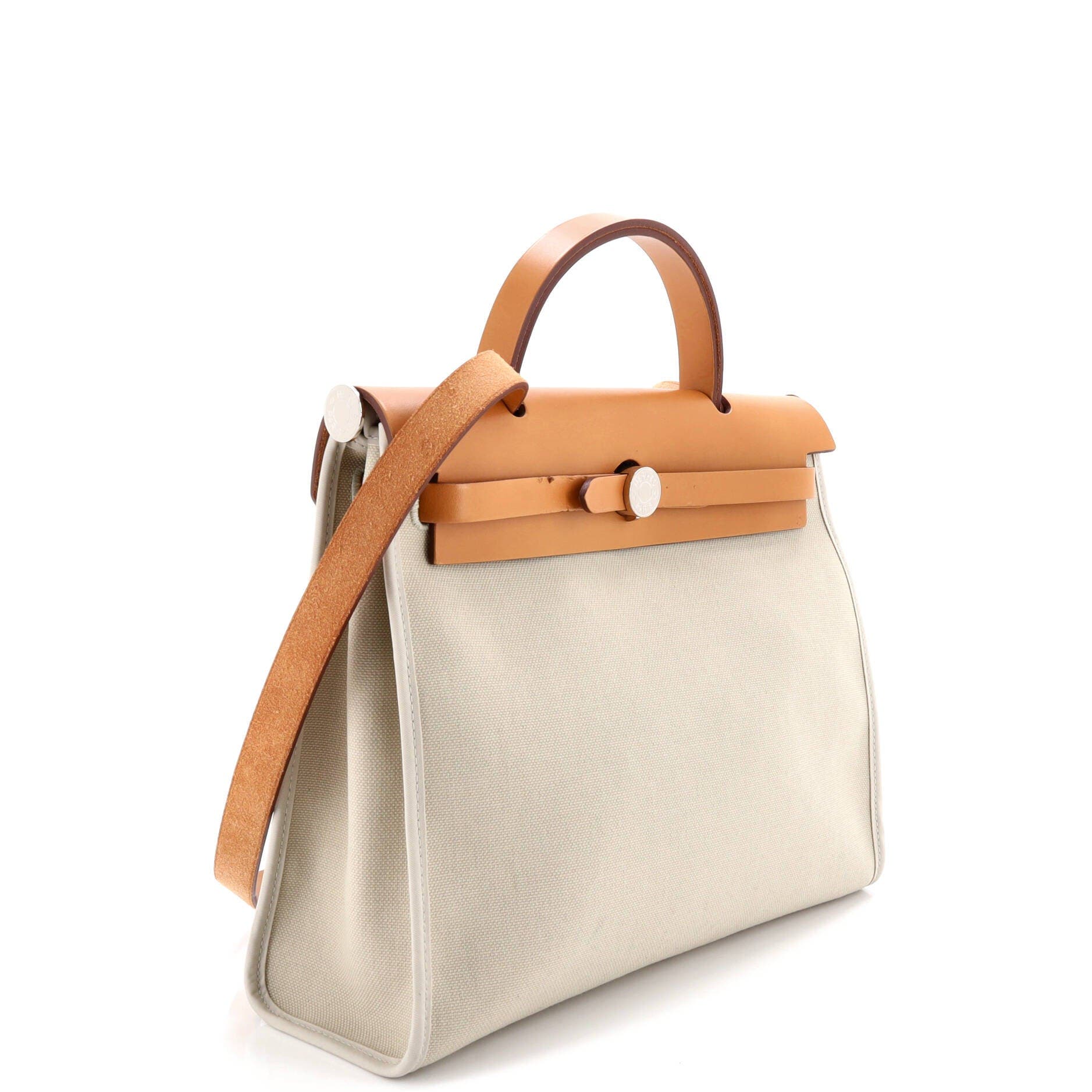 Pre-Owned Hermes Herbag Zip Leather and Toile 31, Alternate, color, 