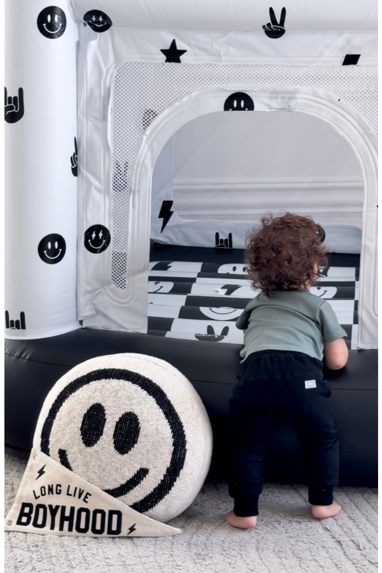 Mini Cordless Indoor Magic Bounce House, Alternate, color, Monochrome Smiley