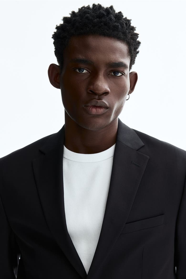 Regular-fit Single-breasted Jacket, Alternate, color, Black