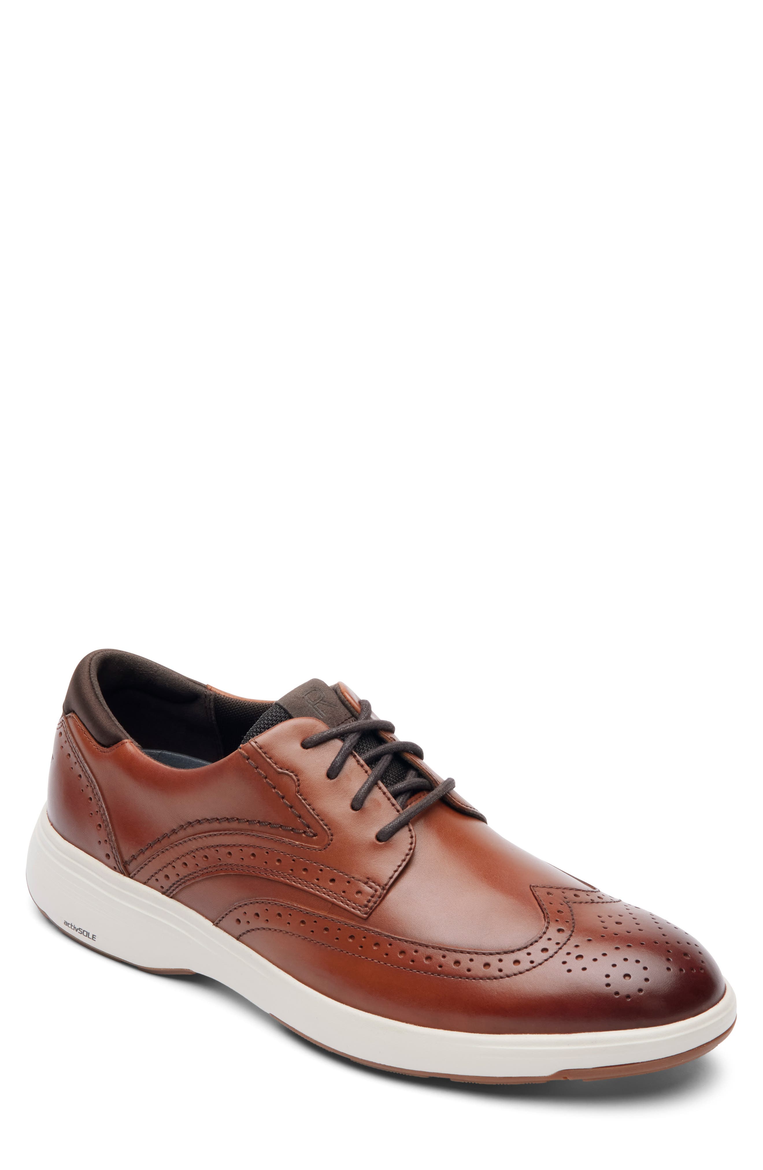 Noah Wingtip Leather Derby, Main, color, NEW BROWN