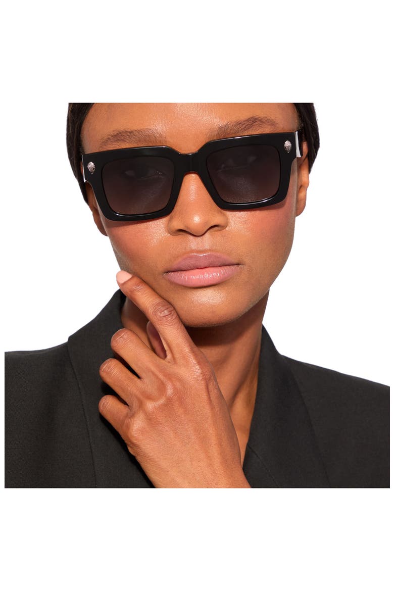 50mm Square Sunglasses, Alternate, color, BLACK/ SMOKE GREY