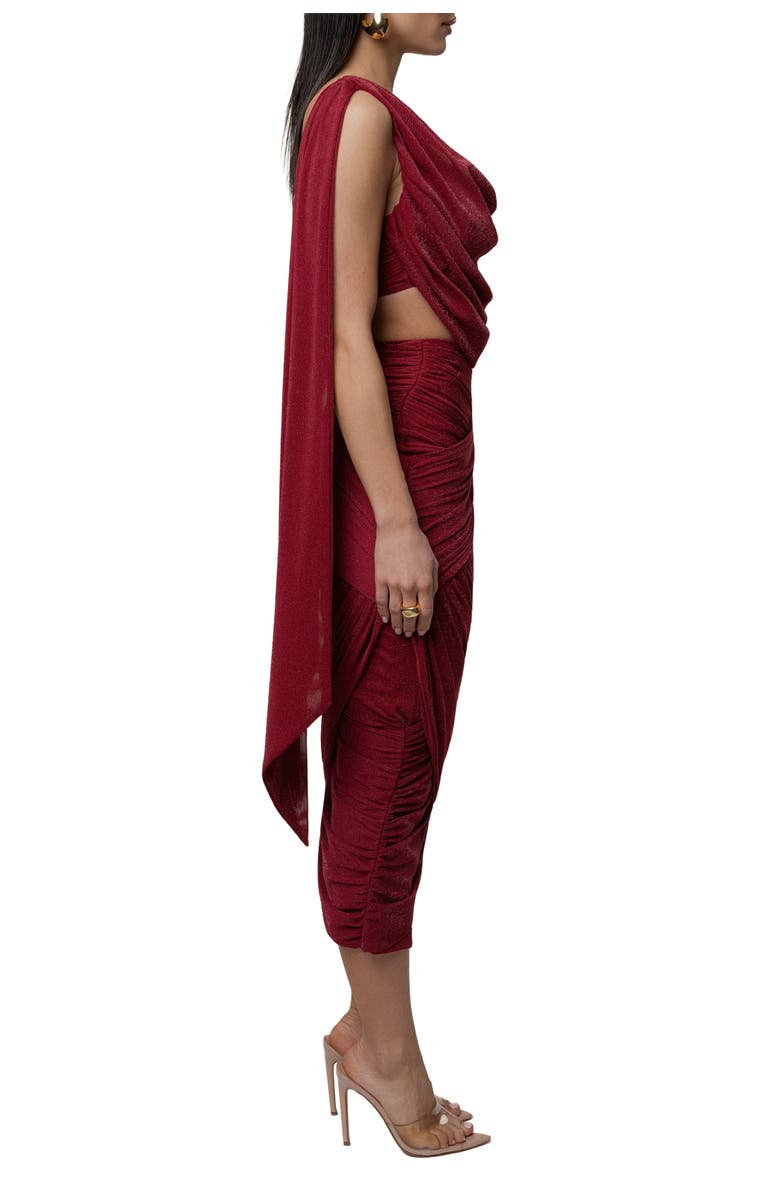 JLUXLABEL Divine Drape Skirt Set, Alternate, color, Red