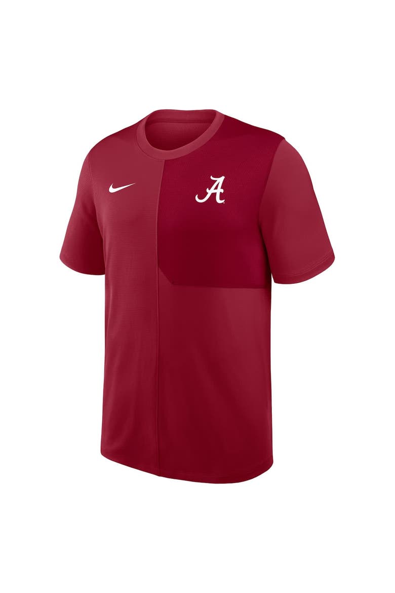 Men's Nike Crimson Alabama Crimson Tide 2025 Sideline UV Performance Coach T-Shirt, Alternate, color, Crimson