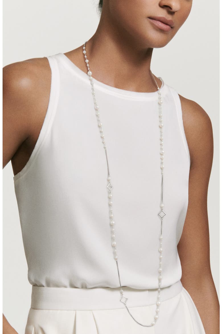 Bijoux Chain Necklace with Pearls, Alternate, color, PEARL