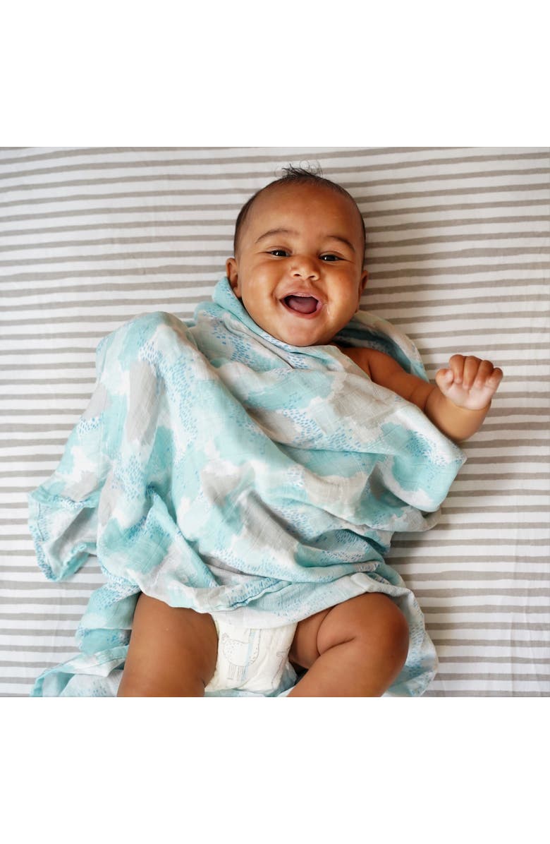 Ely's & Co. Baby Fitted Waterproof Pack N Play | Mini Portable Crib Sheet Set 2 Packs, Alternate, color, Taupe Stripes & Splash
