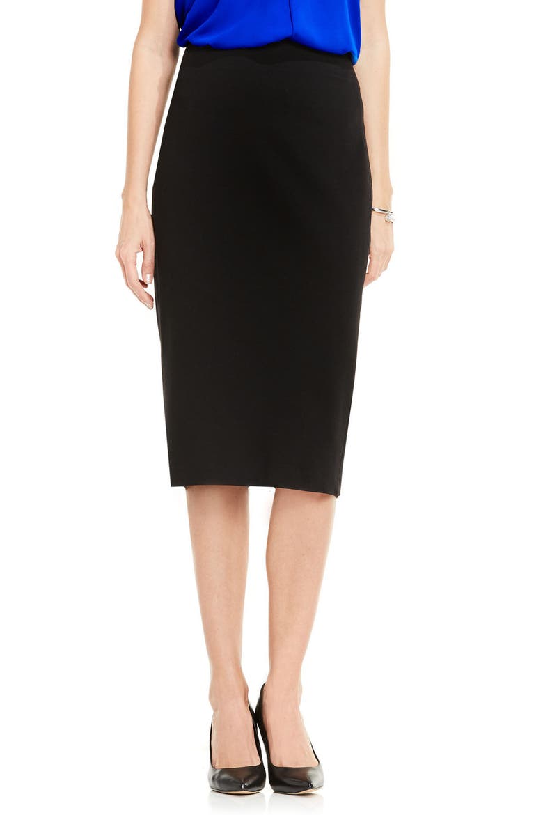 Pull-On Pencil Skirt, Main, color, RICH BLACK