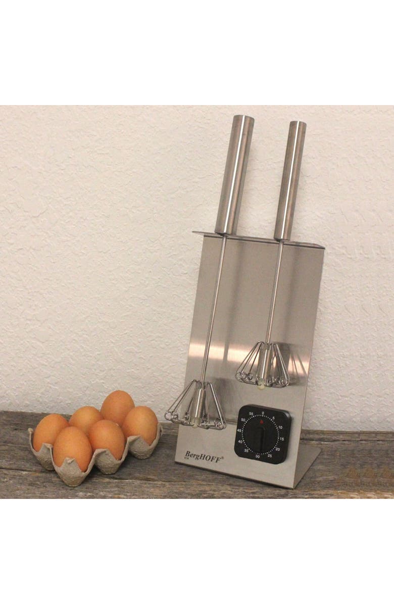 BergHOFF 2-Piece Whisk Set with Timer, Alternate, color, Silver