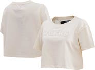 PRO STANDARD Women's Pro Standard Cream Philadelphia 76ers Neutral Boxy Crop T-Shirt