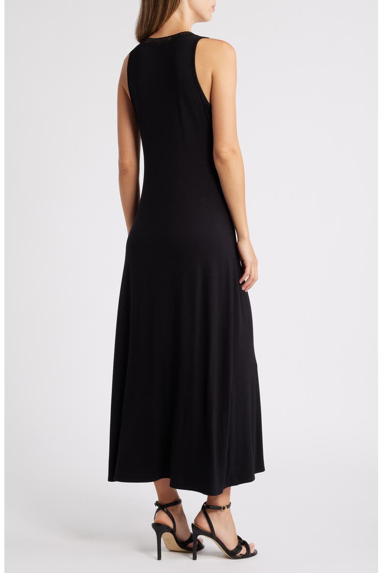 Lace Inset Empire Waist Dress, Alternate, color, BLACK
