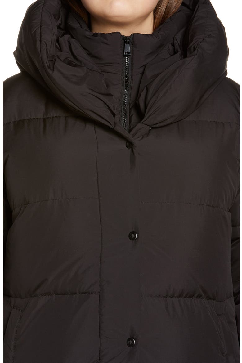 Pillow Collar Quilted Puffer Jacket, Alternate, color, BLACK