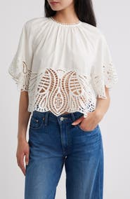 AllSaints Femi Broderie Anglaise Cotton Top