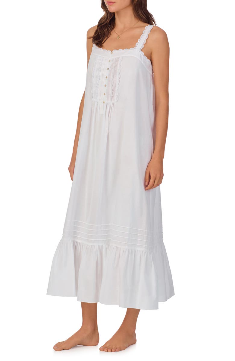 Eileen West Sleeveless Cotton Lawn Ballet Nightgown, Alternate, color, White
