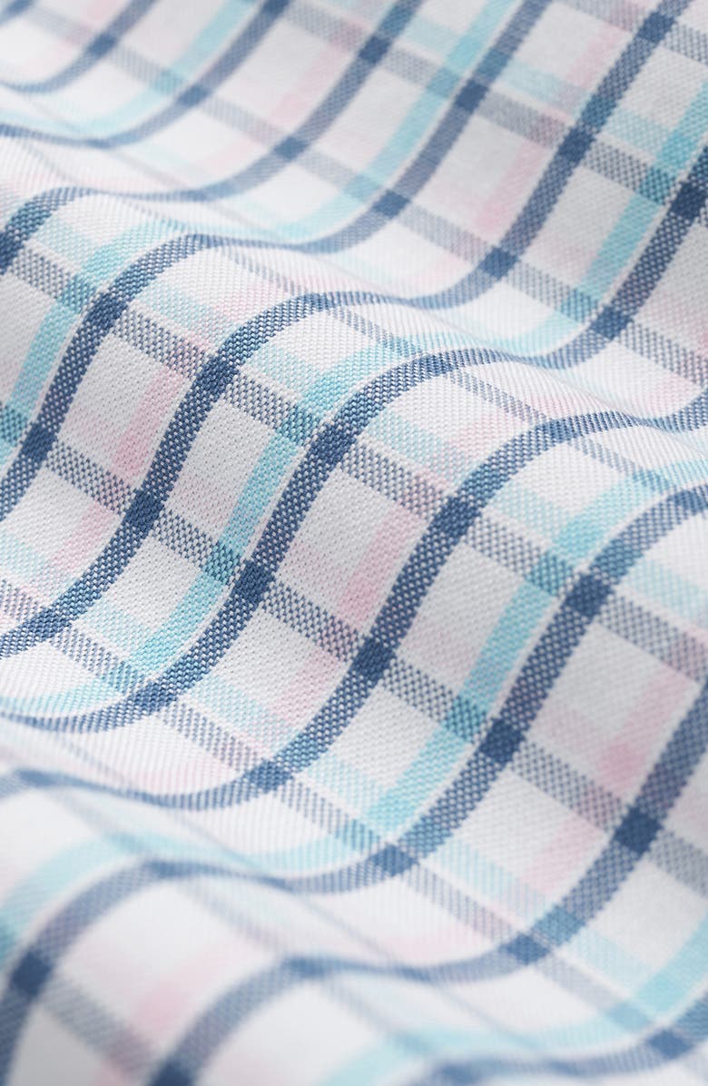 Brooks Brothers Non-Iron Plaid Cotton Stretch Oxford Button-Down Shirt, Alternate, color, Pink Turquoise Grid