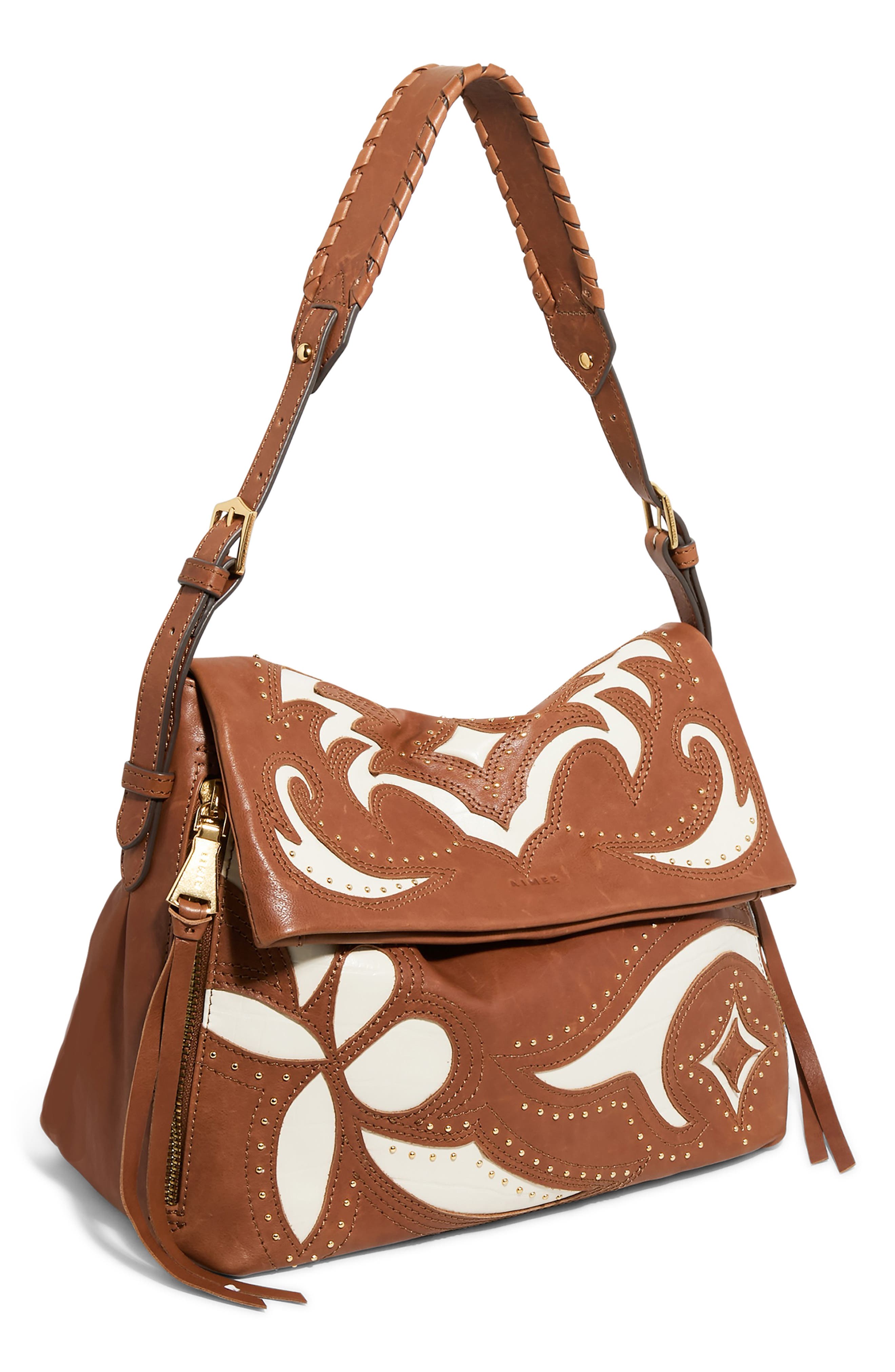 AIMEE Bali Double Entry Crossbody Bag, Alternate, color, Chestnut Inlay