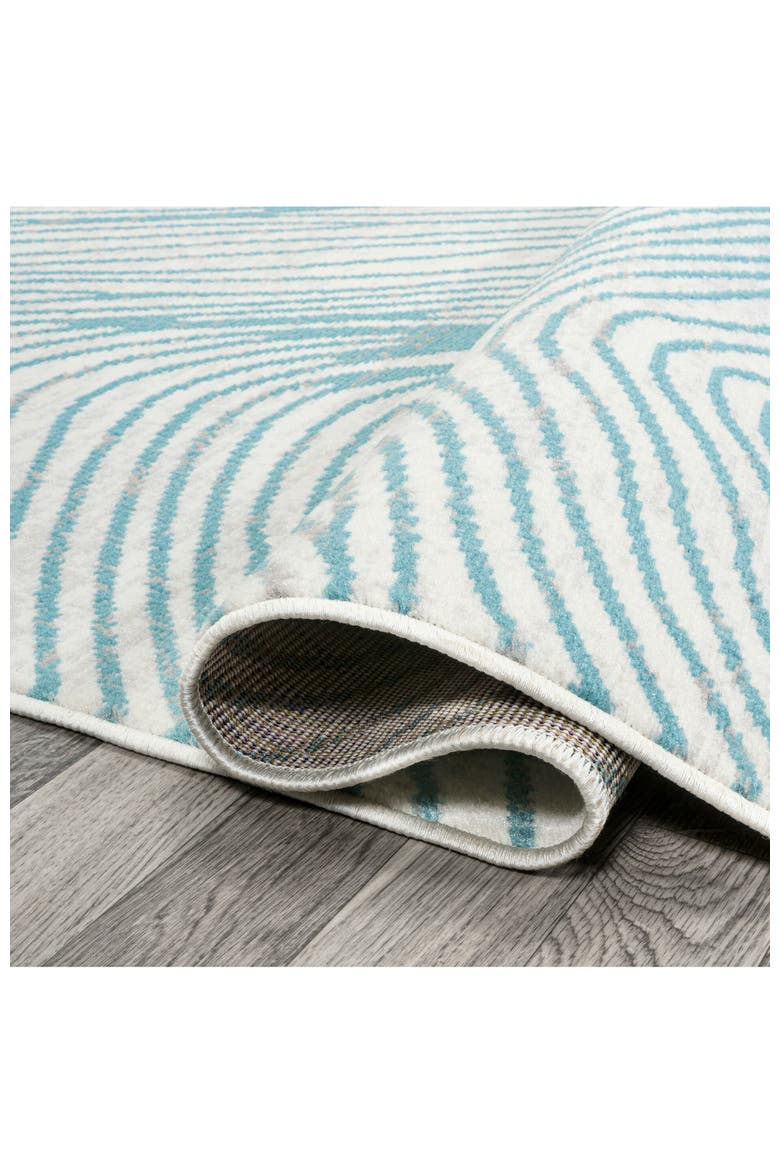 Arlo Woodgrain Geometric Area Rug, Alternate, color, Ivory/Blue