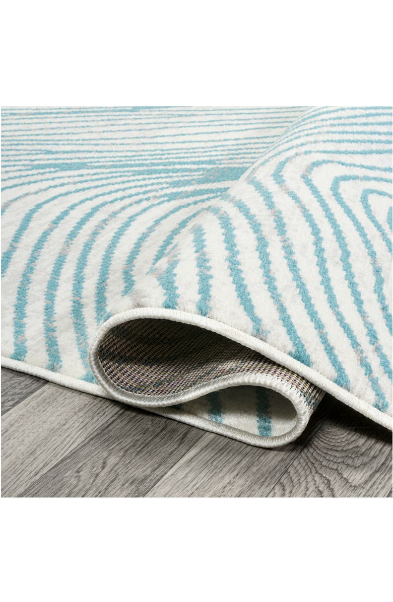 JONATHAN Y Arlo Woodgrain Geometric Area Rug, Alternate, color, Ivory/Blue