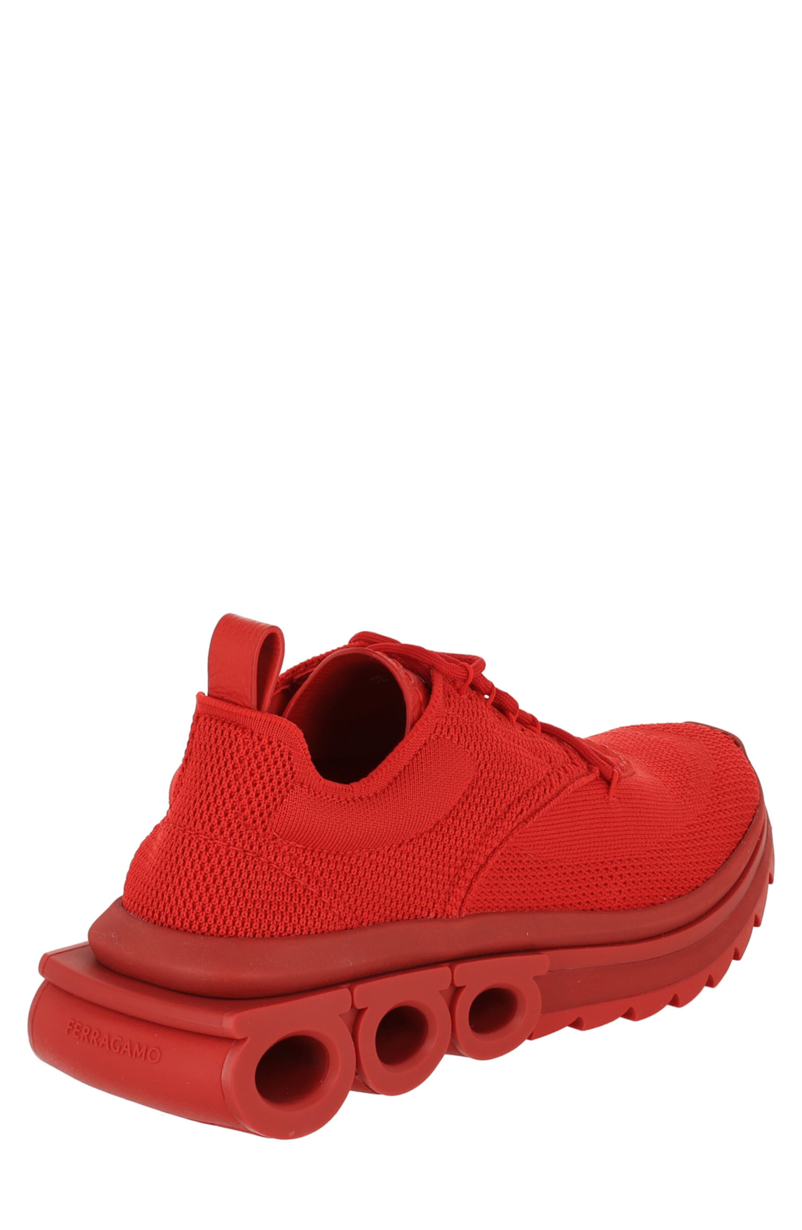FERRAGAMO Nima Knit Sneaker, Alternate, color, Red
