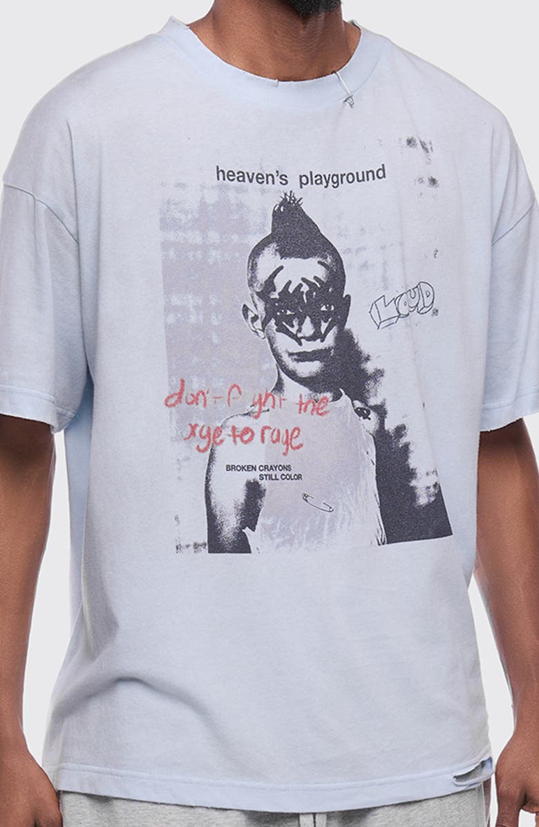 Rolling Loud Feeling Blue Oversize Cotton Blend Graphic T-Shirt, Alternate, color, Light Blue