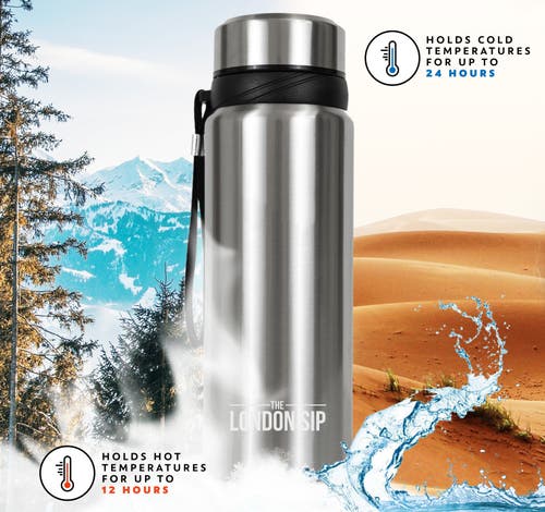 London Sip Infuser Bottle 25oz In Silver