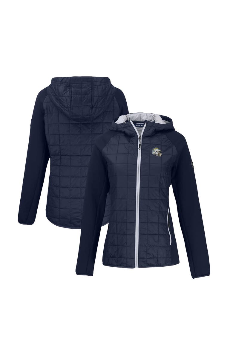 Cutter & Buck Women's Cutter & Buck Navy San Diego Chargers Helmet Logo Rainier Primaloft Eco Full-Zip Hybrid Jacket, Main, color, 