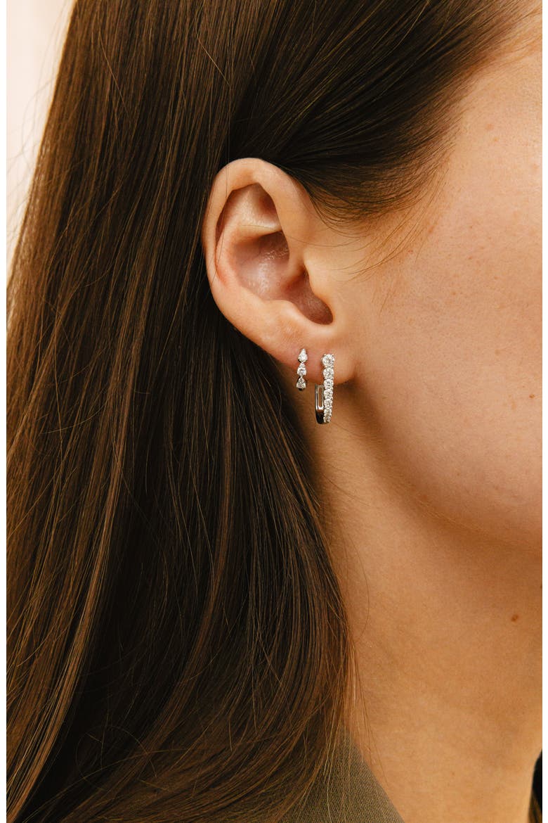 Ava Bea Graduated Diamond Hoop Earrings, Alternate, color, WHITE GOLD/ DIAMOND