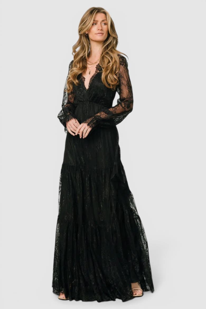 Gloria Lace Maxi Dress, Alternate, color, Black