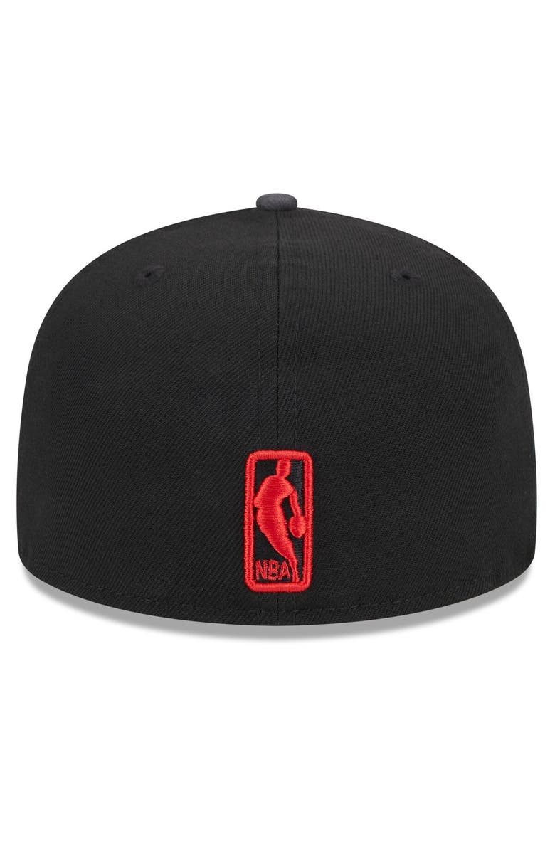 New Era Men's New Era Black Chicago Bulls Rally Drive Checkerboard 59FIFTY Crown Fitted Hat, Alternate, color, Black