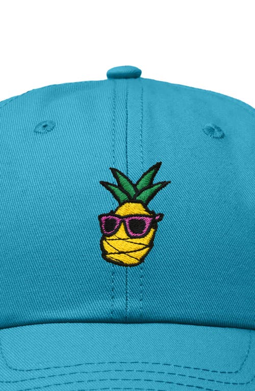 Dalix Pineapple Embroidered Dad Hat In Teal