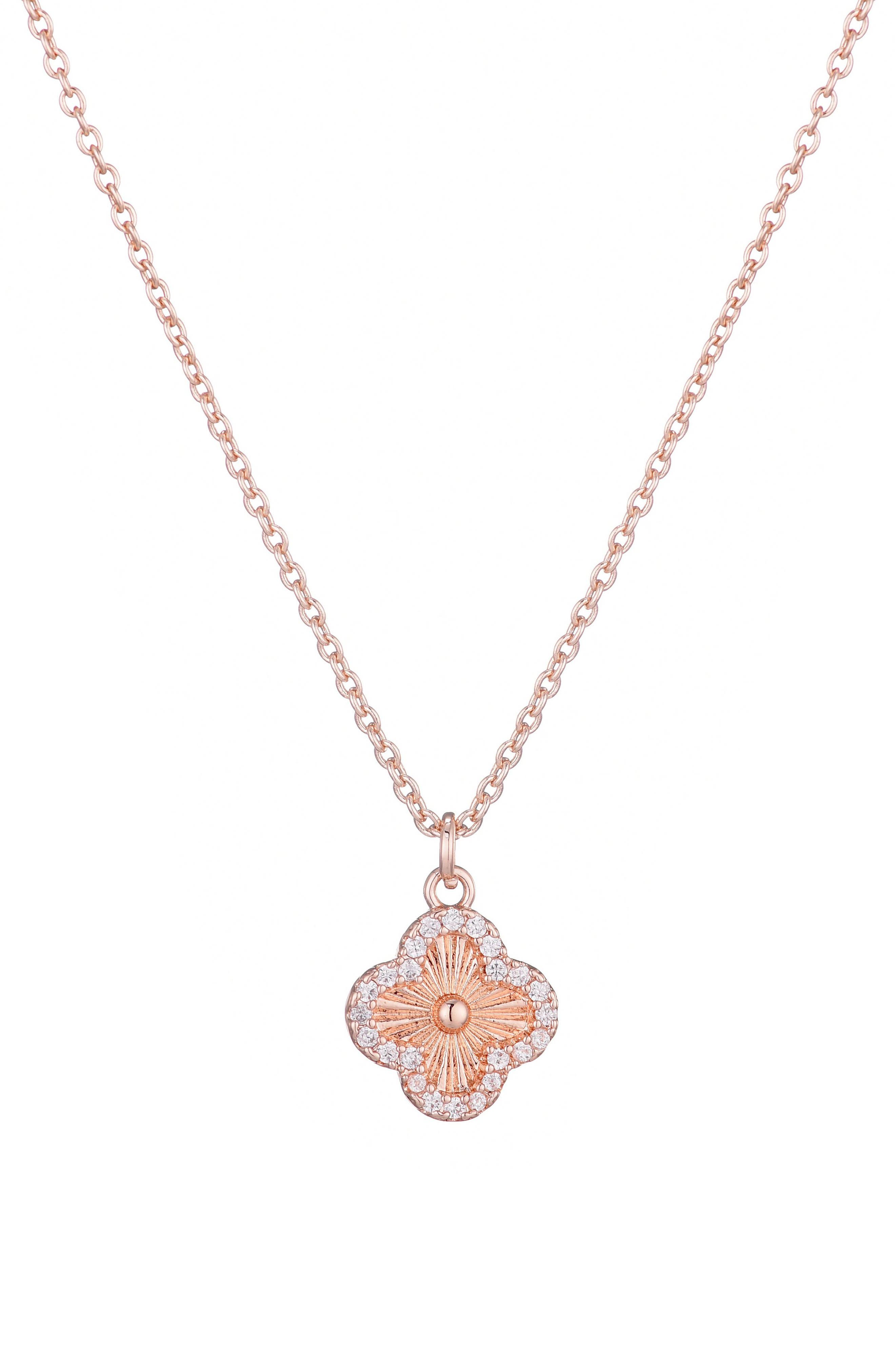 Adornia Pavé CZ Clover Pendant Necklace