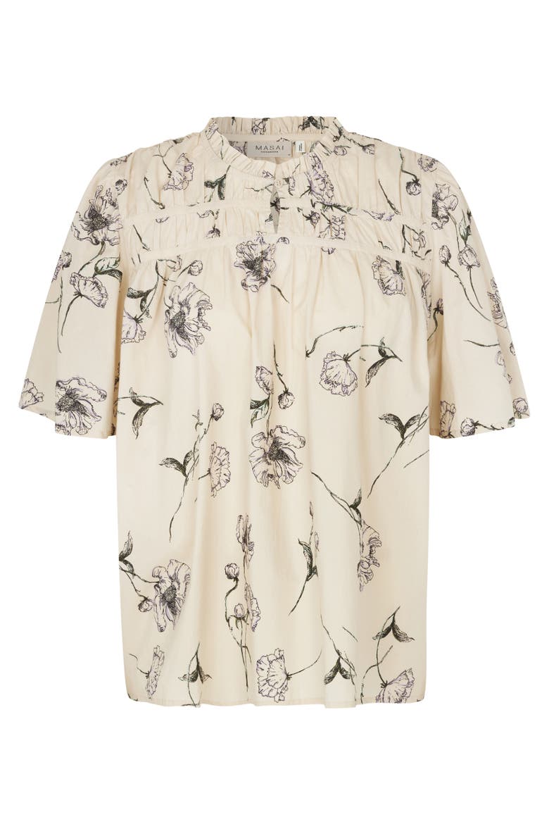 Madanythra Keyhole Floral Blouse, Alternate, color, Lavender