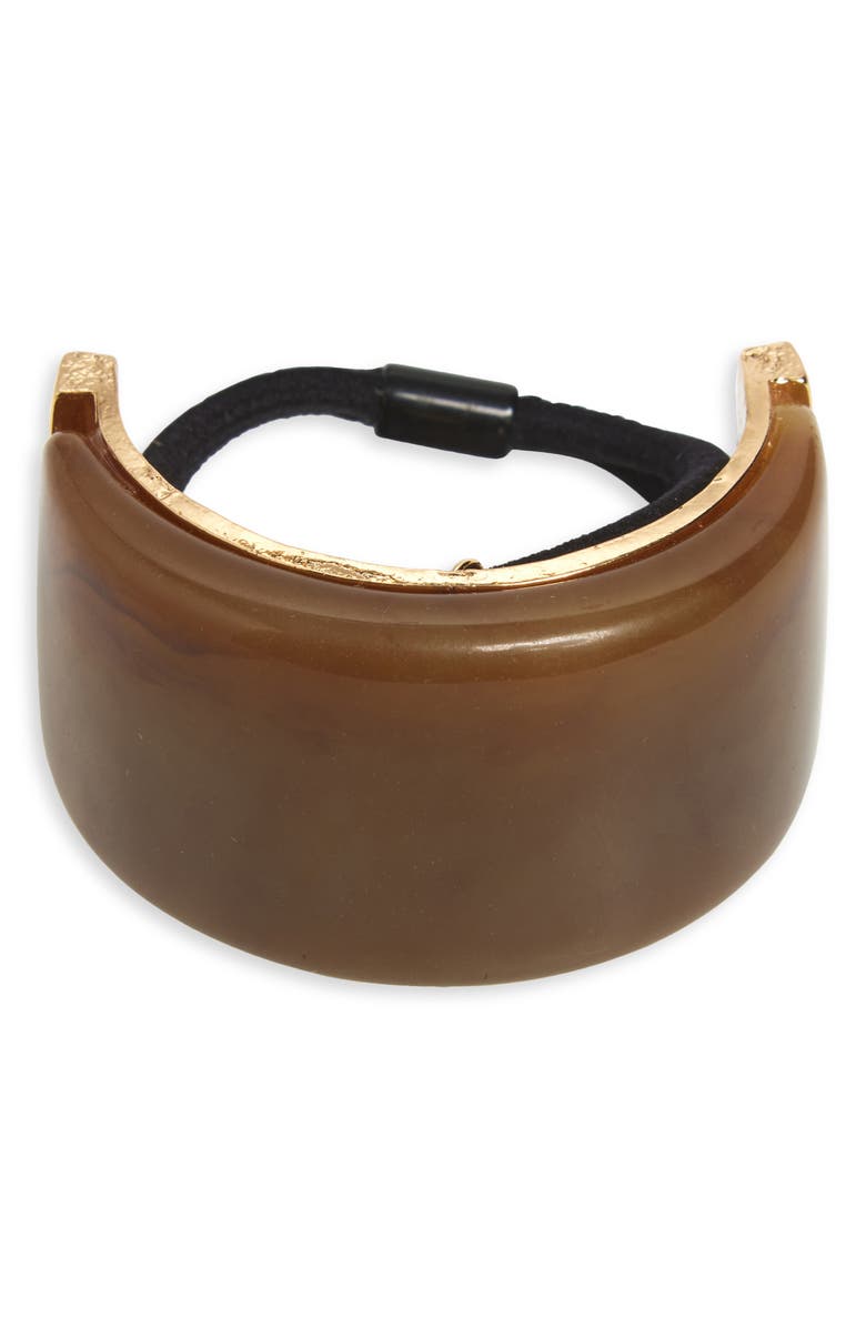 Tasha Cuff Ponytail Holder, Main, color, Brown