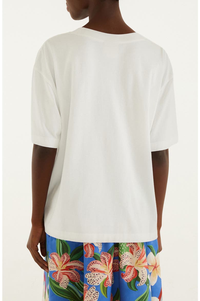 Tropical Rose Organic Cotton T-Shirt, Alternate, color, OFF-WHITE