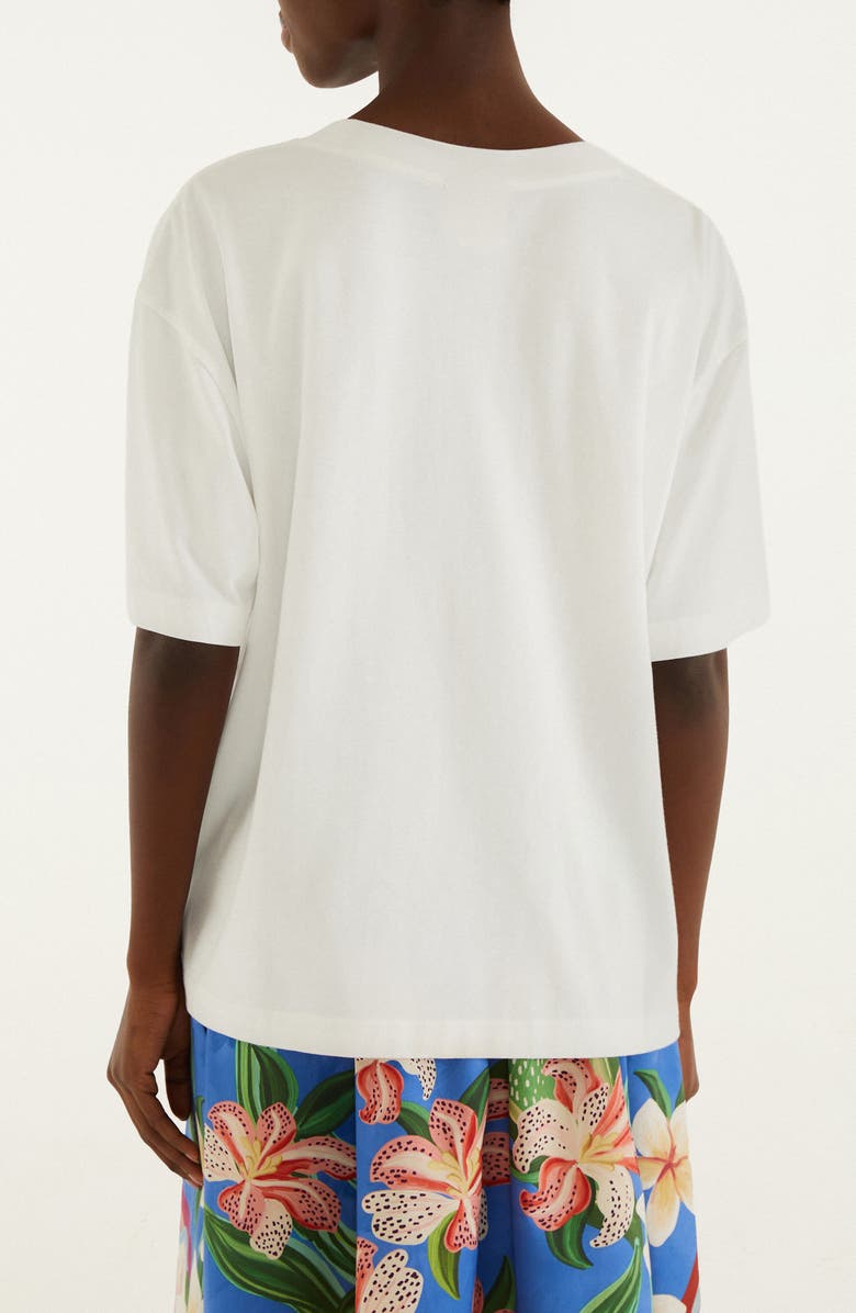 FARM Rio Tropical Rose Organic Cotton T-Shirt, Alternate, color, Off-White