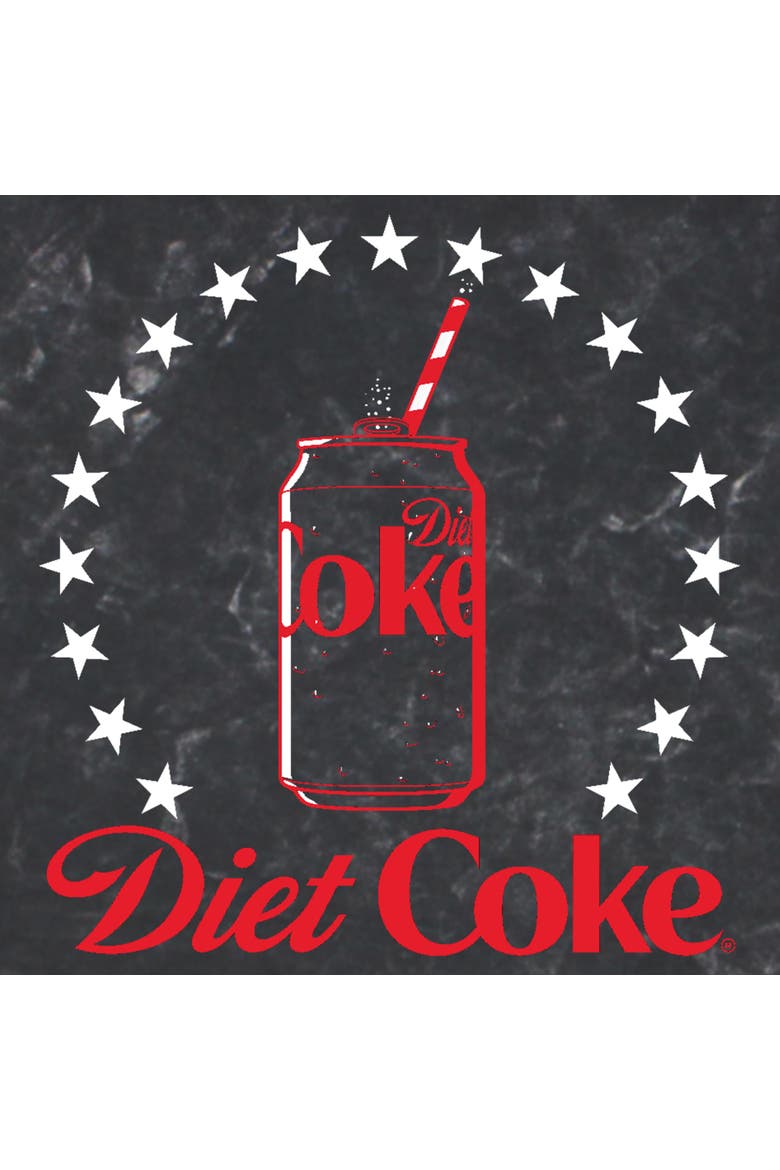 Men's Coca Cola Diet Can Stars Stamp  Graphic T-Shirt, Alternate, color, Black