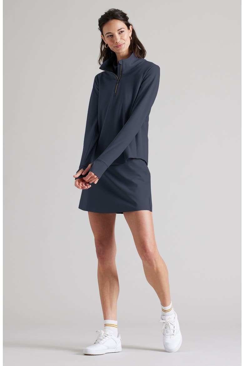 Course to Court Long Sleeve Quarter Zip Top, Alternate, color, NAVY BLUE