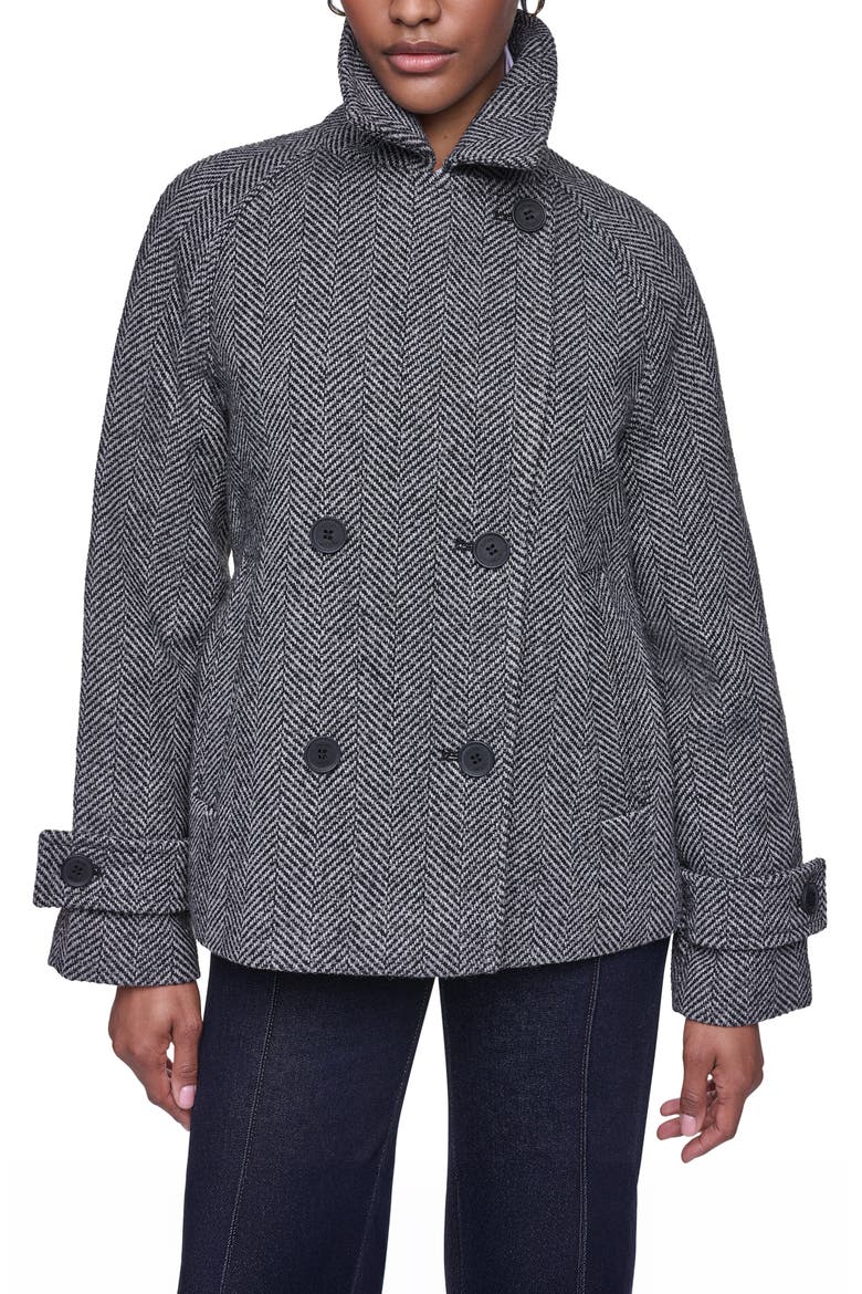 Relaxed Fit Peacoat, Alternate, color, HERRINGBONE