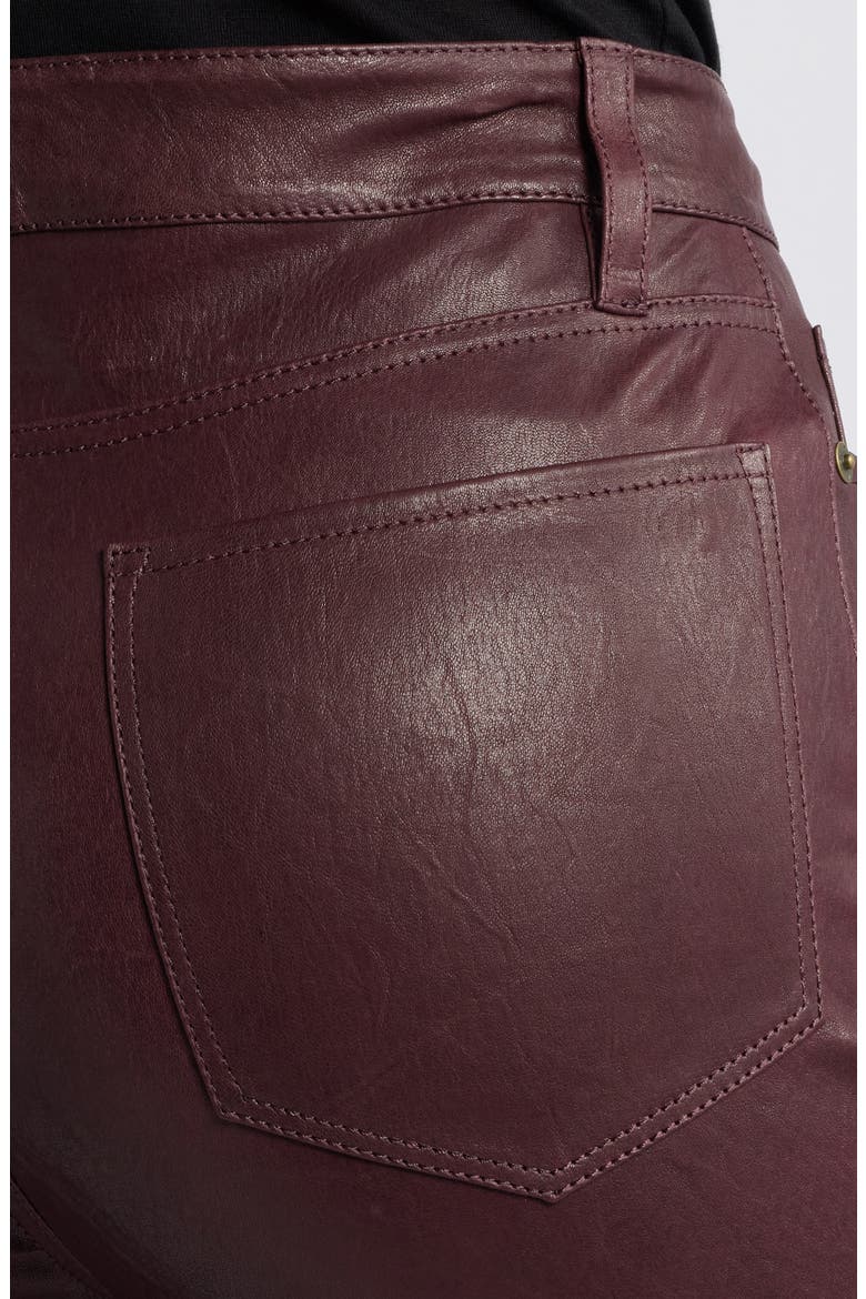 Le Crop Bootcut Leather Pants, Alternate, color, WINE