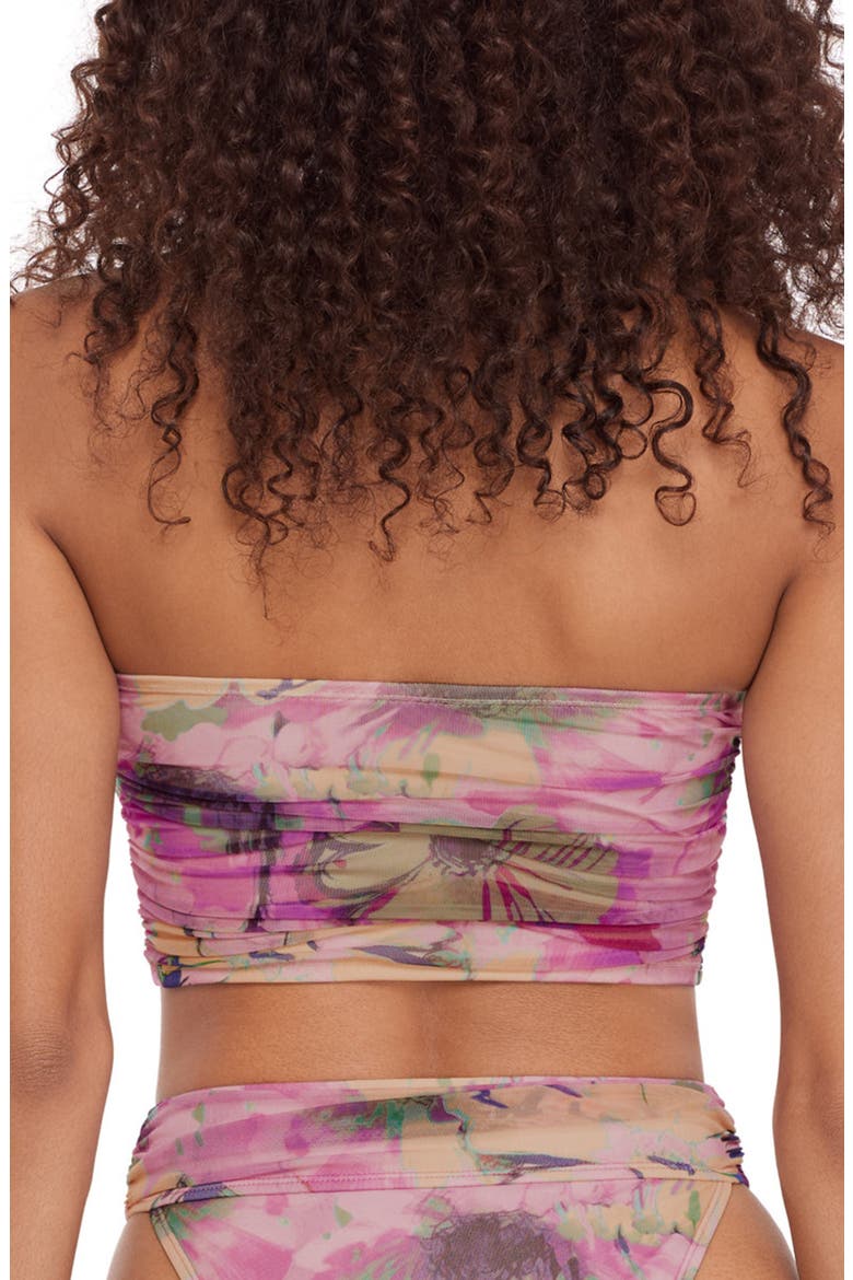 Keyhole Faux Pearl Strapless Bikini Top, Alternate, color, PURPLE MULTI