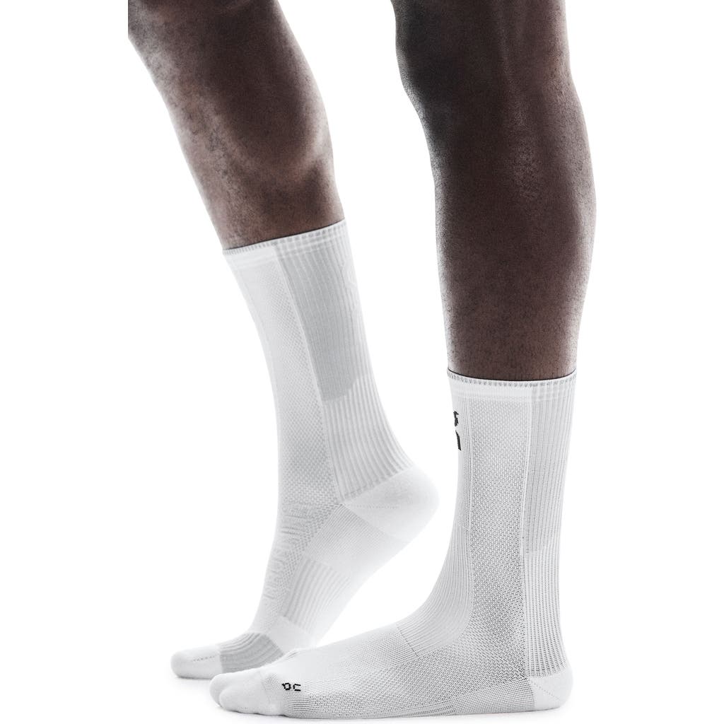 Shop On Performance Run High Socks In White/glacier