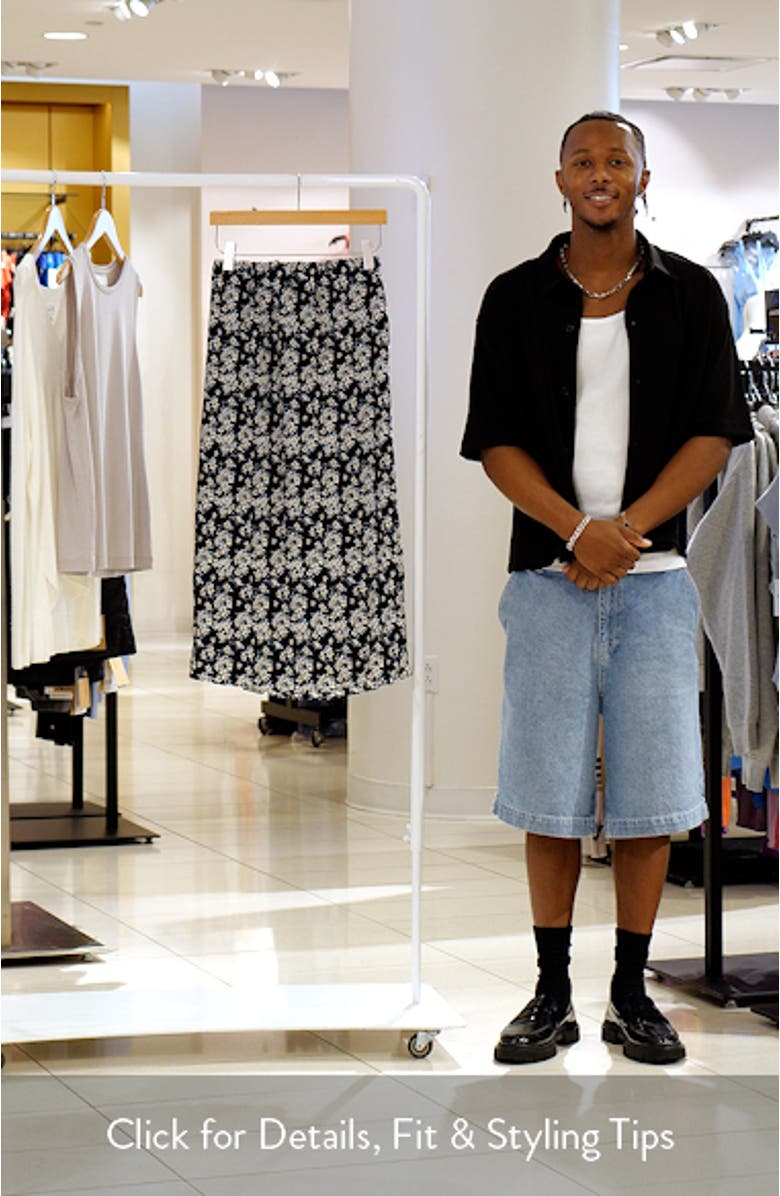 Minelli Floral Print Plissé Midi Skirt, sales video thumbnail