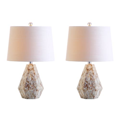 Jonathan Y Designs Set Of 2 Isabella 21in Seashell Table Lamps In Natural/ivory