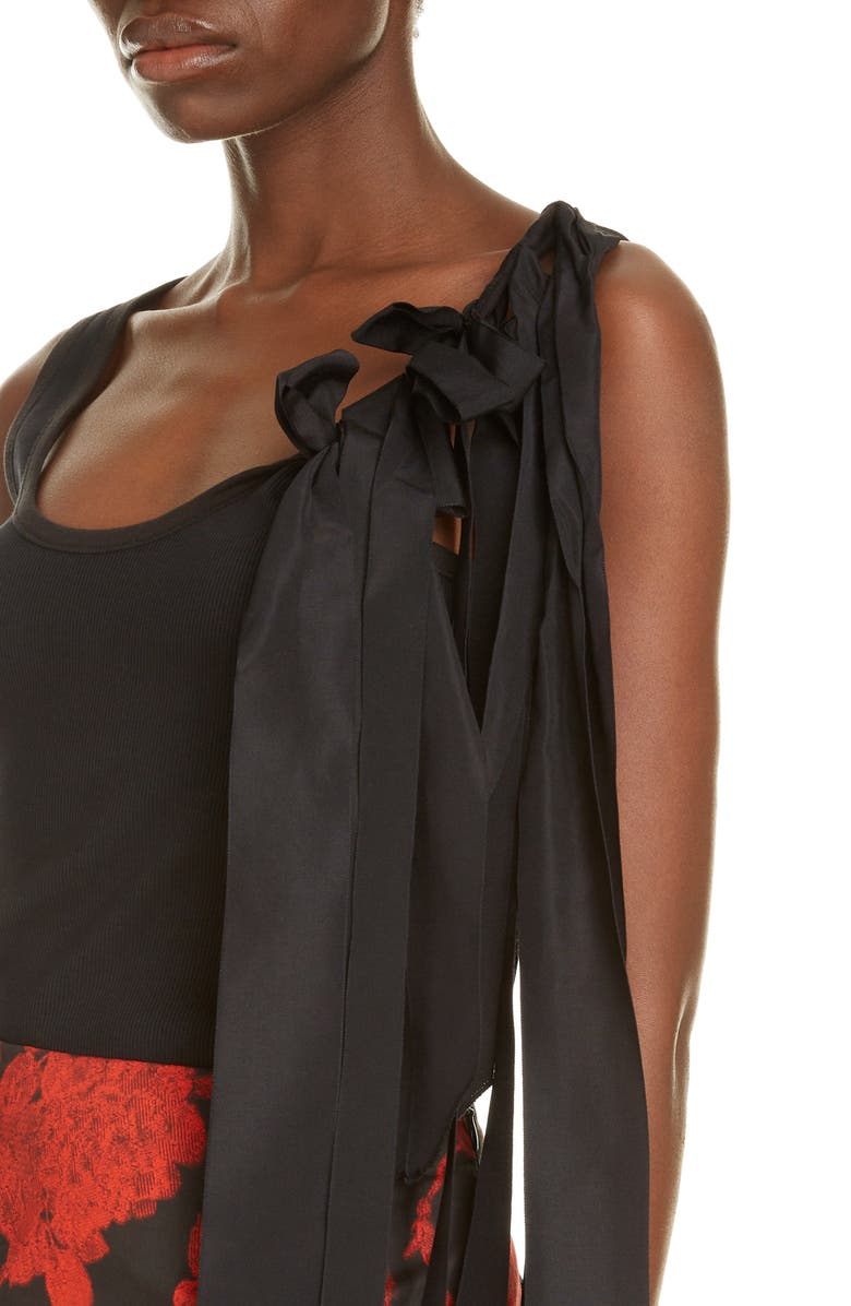 Dries Van Noten Hert Bow Rib Cotton Tank, Alternate, color, 