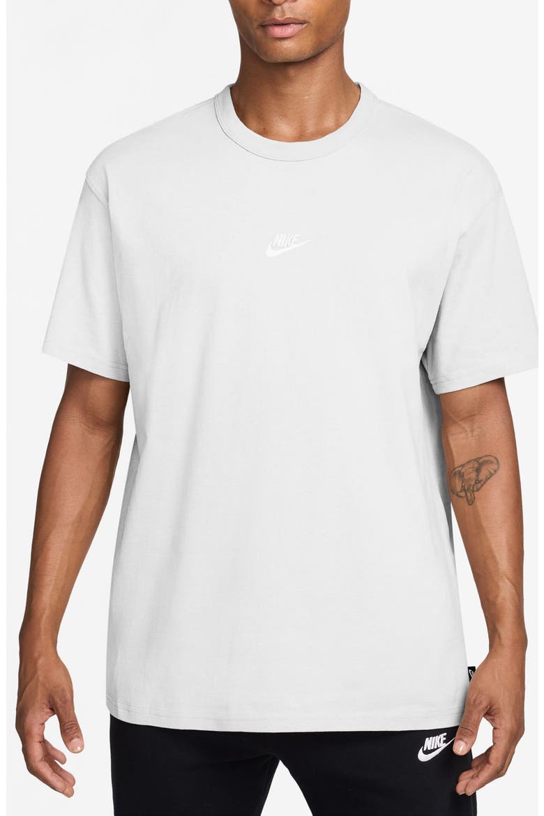 Sportswear Embroidered Swoosh Cotton T-Shirt, Main, color, WHITE