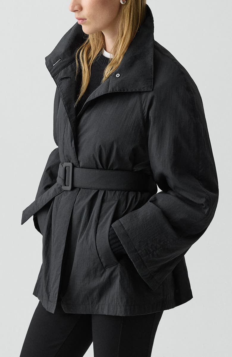 Theory Belted Nylon Parka, Alternate, color, Black