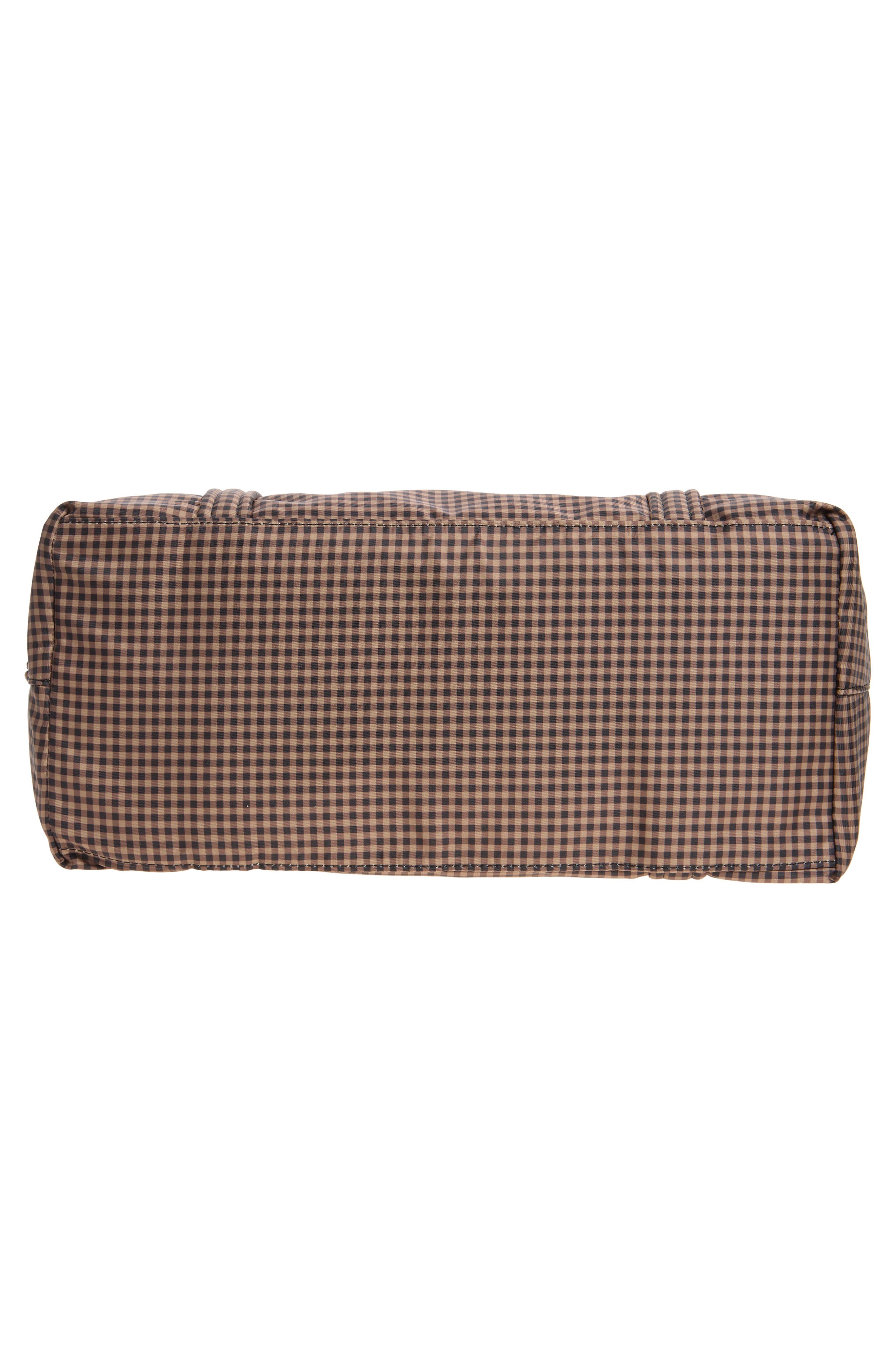 Mira Gingham Tote, Alternate, color, BROWN/BLACK CHECK