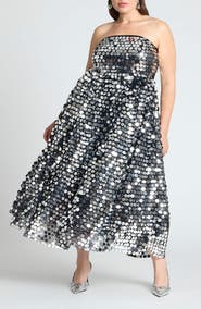 ELOQUII Paillette Dress With Big Skirt