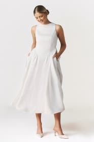 Six Stories Penelope Bow Back Midi Dress