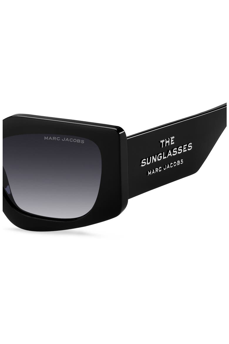 53mm Gradient Rectangular Sunglasses, Alternate, color, BLACK/ DARK GREY SF