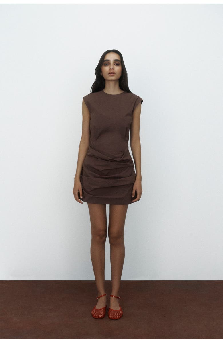 ONE OF OTHERS Russo Mini Dress, Alternate, color, Mocha