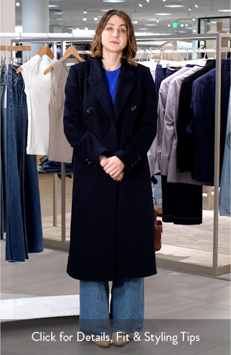 Doubled Breasted Wool Blend Military Coat, sales video thumbnail